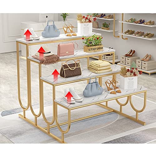 Freestanding Multi-Layer Space Saving Storage Large-Capacity Dustproof Shoe Storage Cabinet，Industrial Retail Display Tables Tiered Shoe & Clothing Rack Storage Shelving Unit Retail Showcase