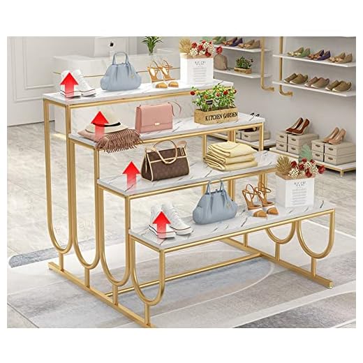 Gold Stepped Retail Display Table