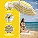 MMLeYN Striped Fringe Yellow Umbrella Outdoor Patio, 6.5FT Patio Umbrella with UV Protection, Waterproof Beach Umbrella with Tilt, 8 Ribs Outdoor Sunshade for Pool, Detachable for Sand