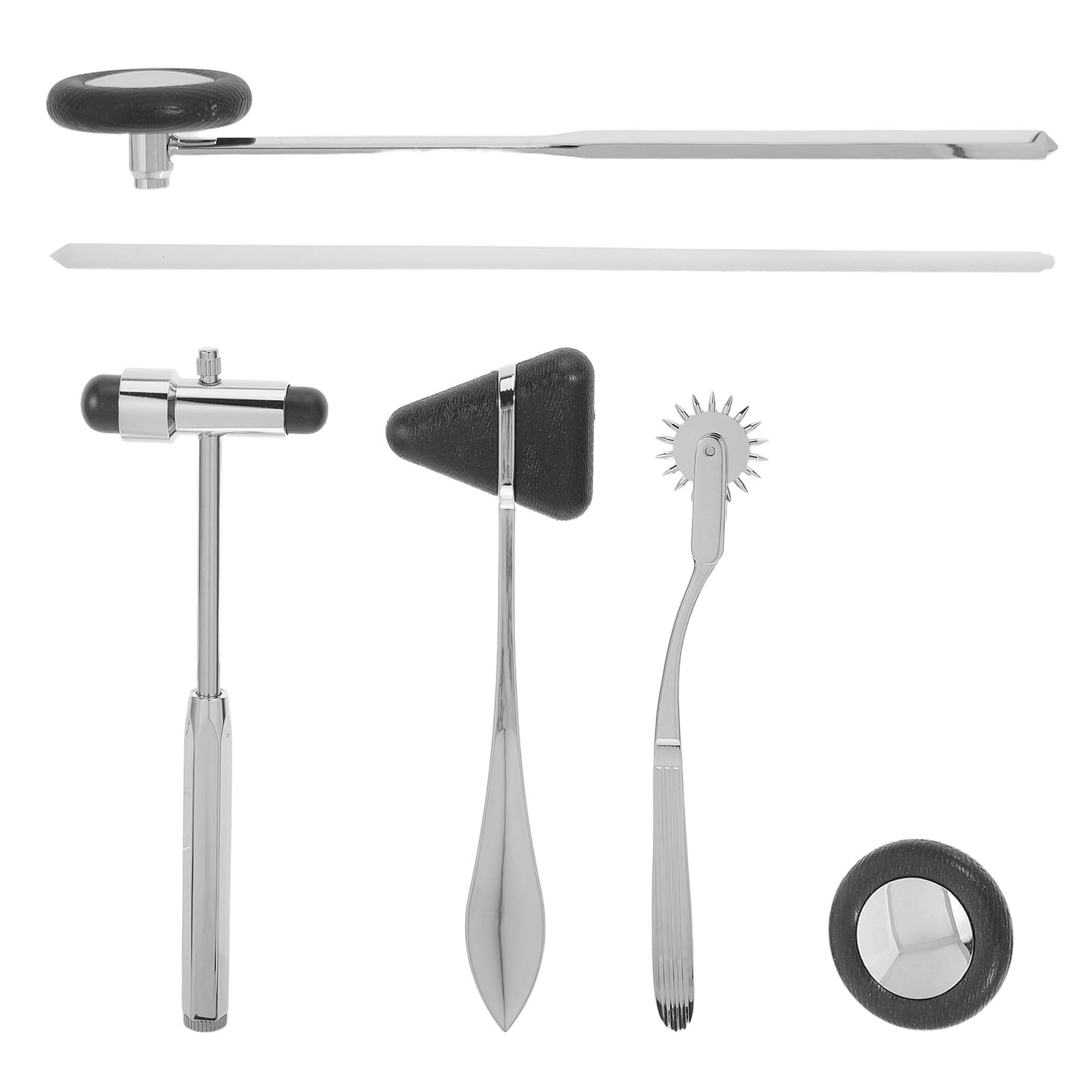 Anneome Set Martelli Diagnostici Medici Multifunzione 5 Pezzi Neri Impugnatura Ergonomica, Strumenti Portatili per Esami Neurologici e Test Tendinei per Medici, Infermieri e Studenti