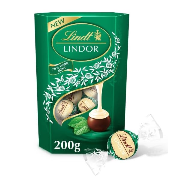 4 trufas de chocolate con menta oscura de 200 g, deliciosas y retorcidas, cesta de regalo para cumpleaños, Navidad, Pascua, Año Nuevo