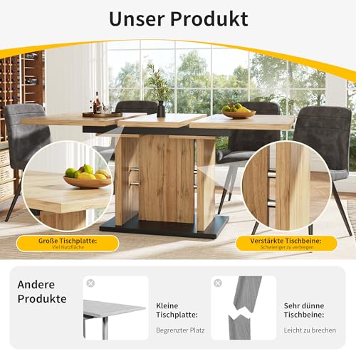 Table de salle à manger extensible de 120 à 160 cm salon bois C - 8