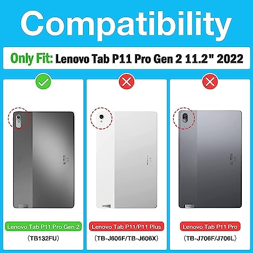 Rostsant Lenovo Tab P11 Pro 2rd 2022 11.2 Inch Case PU Leather Cover Lenovo Tab P11 Pro 2nd Gen 11.2" Magnetic Stand Function Tablet Case for Lenovo Tab P11 Pro 2rd TB-132FU/TB-138FC - Image 2