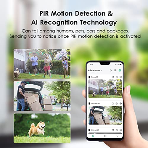 Gmk [2023 Upgraded Version] Security Cameras Wireless Outdoor 1080P Battery Powered Wifi Cameras Color Night Vision 2-Way Audio Ai Motion Detection For Home Security With Cloud/Sd Ip65 Weatherproof #TOP1
