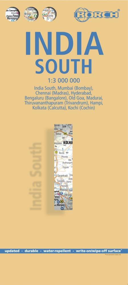 Indien Süd 1 : 3 000 000: Einzelkarten: India South 1:3 000 000, Mumbai 1:30 000, Kolkata 1:30 000, Chennai 1:30 000, Hyderabad 1:30 000, Bengaluru ... (Calcutta), Kochi (Cochin) (Borch Map)