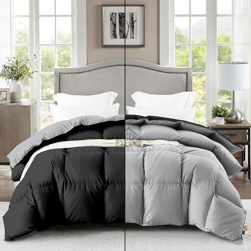 Image of Reversible Heavy Winter Comforter Single Size 60 inchX90 inch | 600 GSM Fill for Winter Comforter /Rajai /Duvet /Blanket Hotel Luxury Soft Fluffy Single Size - Black /Silver Grey Color