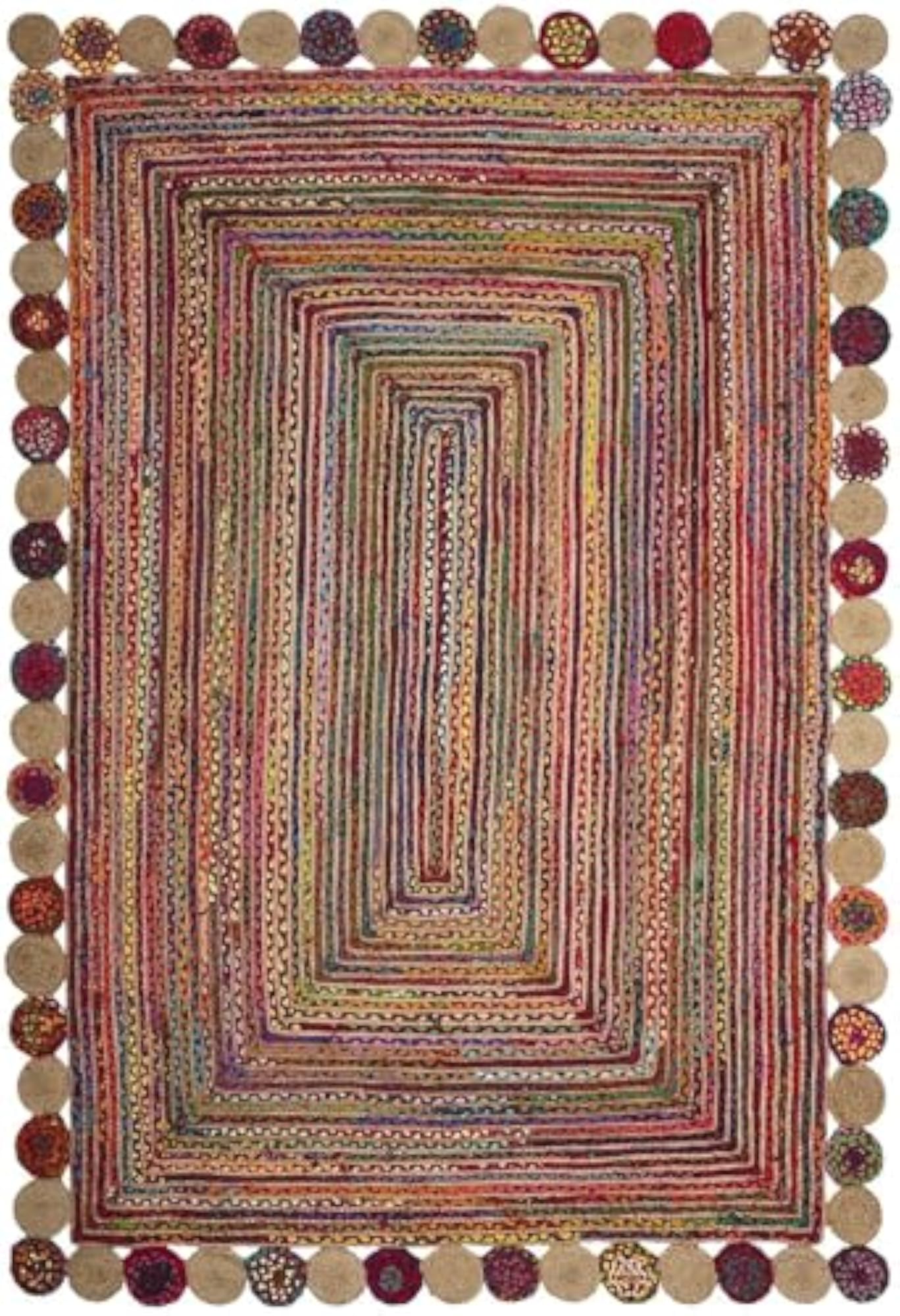 Jute Braided Reversible Hand Woven Rectangular Rug Carpet Mat