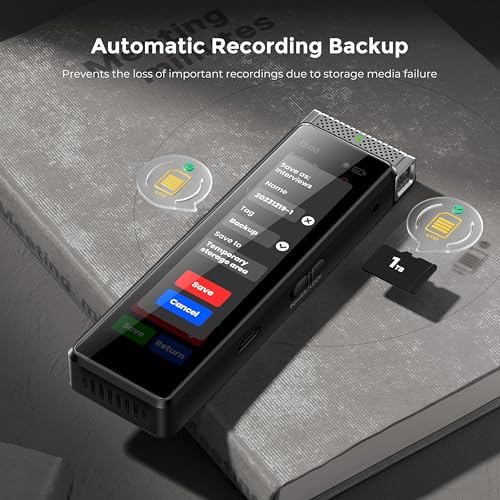 Innioasis R1-64G-SILVER_AU 72Gb Digital Voice Recorder With Playback, Innioasis R1 Full Touchscreen Voice Recorder thumb #2