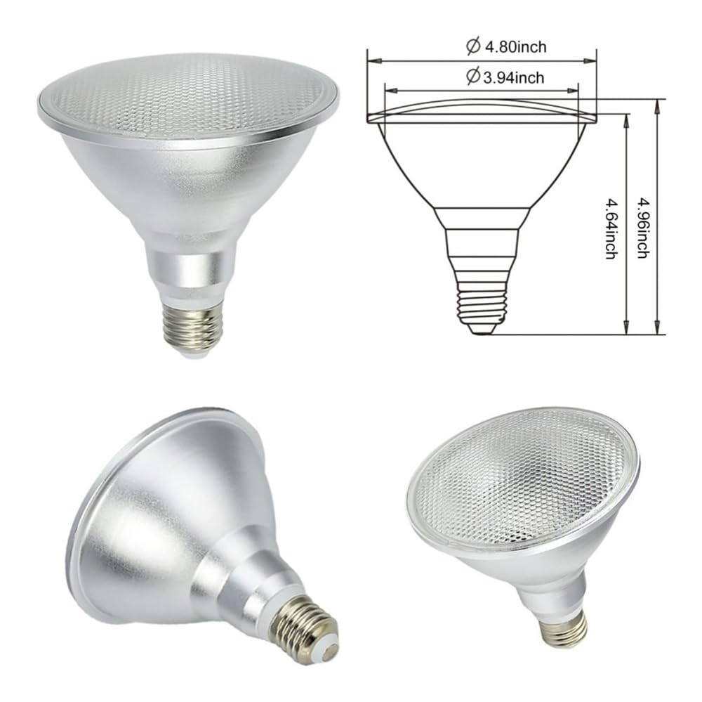 Fengyan Bombillas Domésticas 4 unids/Lote E27 LED Color Par38 lámparas 15W AC85-265V lámpara PAR IP65 Impermeable Rojo/Amarillo/Azul/Verde lámpara de Cubierta (Talla : Yellow Cover)