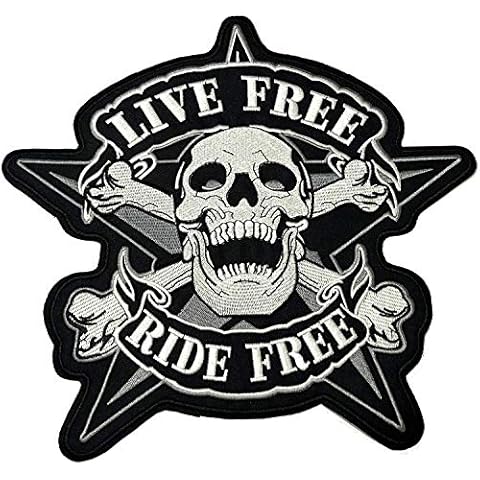 Live Free Ride Free Patch Biker Embroidered Badge Patch Iron on Sew on Cover