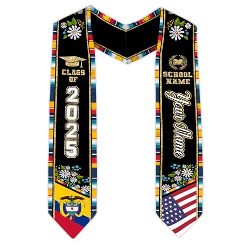MonkeyVan Colombians Graduation Sash, Custom Colombians American Flag Graduation Sash 2025, Colombia Graduation Stole Style 13
