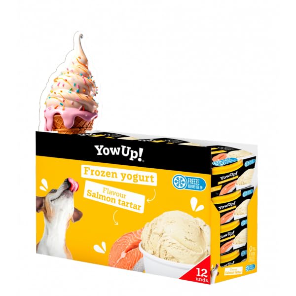 YowUp! Helado para Perros Sabor Salmon 12 Unidades. Snack Natural y Saludable | Sin Lactosa, Chuche para Perro, Golosinas para Perro - para Cachorros y Perros Adultos
