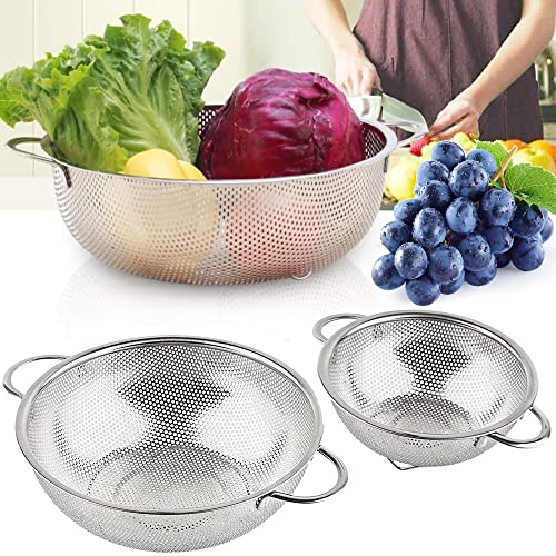 Scolapasta In Acciaio Inox 304 Con Filtro Laterale - Colino Per Verdure, Frutta, Riso E Pasta - Lavabile In Lavastoviglie - 2
