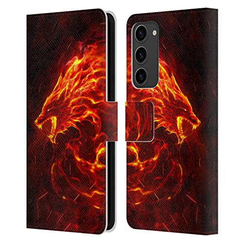 Étui loup Samsung S23+ étui portefeuille cuir Christos Karapanos