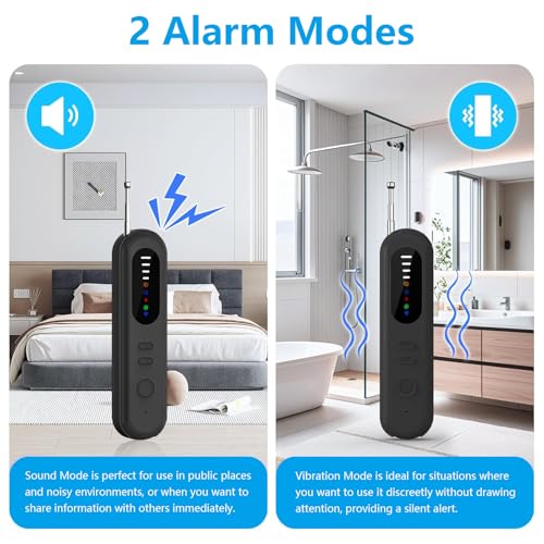 Image of 2026 Upgraded Hidden Camera Detectors, Camera Detector Spy Camera Finder, Hidden Bug and Camera Detector, GPS Tracker Detector for Car, Home, Hotel, Travel, 5 Modes 6 Levels Sensitivity (Black)