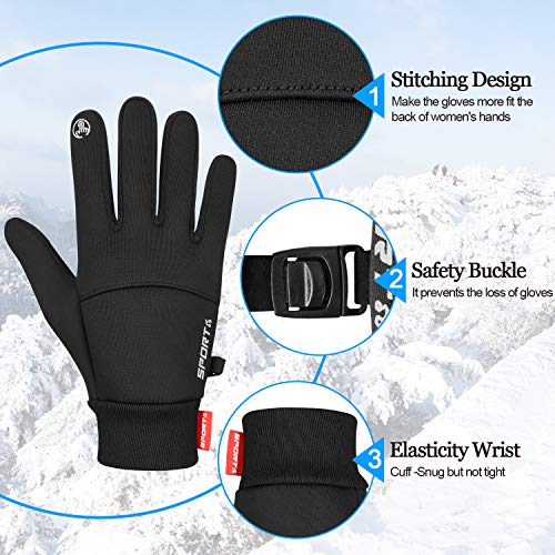 Cevapro Winter Gloves for Men Women Cycling Gloves Cold Weather Windproof Water Resistant Touch Screen Gloves Thermal Gloves for Running,Cycling,Biking,Driving, Hiking(X-Large)