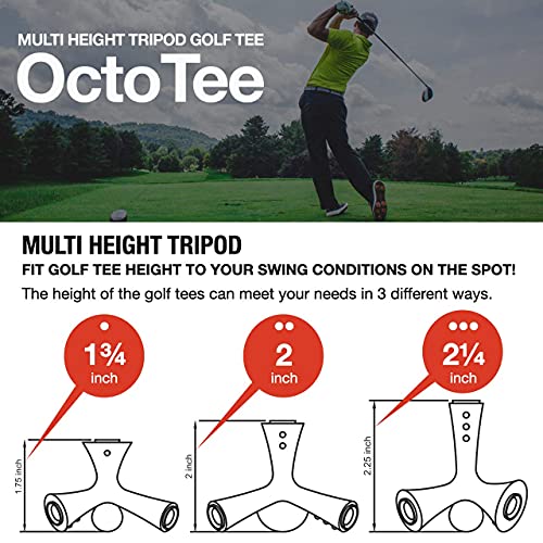 Octotee, Unisex-Adult Flexible Tripod Colorful Rubber Golf Tee With Multi Height, Pack Of 2 #TOP4