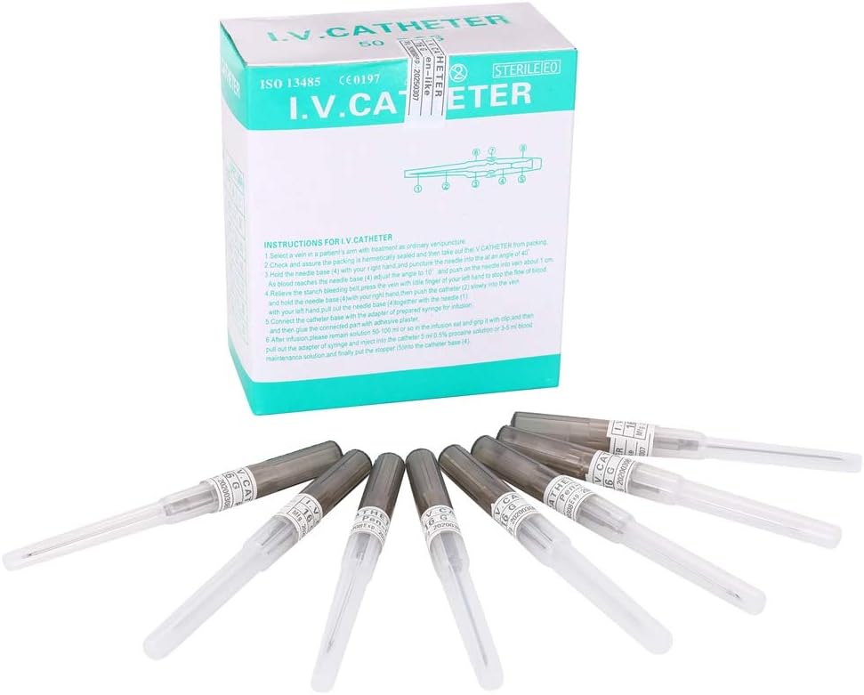 DOWEI Ear Nose Piercing Needles – New Life Tattoo 50pcs Piercing Needles IV Catheter Needles Kit Piercing for IV Start Kits,Piercing Tattoo Tools,Piercing Supplies