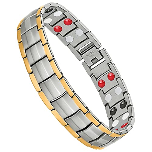 Jeracol Pulsera MagnéTica Para Hombre,Con Brazalete De Alivio Del Dolor De Acero Inoxidable Para La Artritis Pulsera De Terapia MagnéTica Regalo De Salud Con Herramienta De ExtraccióN Y Caja De Regalo Cover