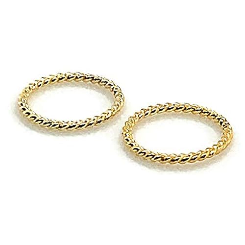 6mm 20 GA Extra Small Hoop Piercing Twisted Gold Filled 20 GA Septum Huggie Cartilage Nose Tragus Earrings (6mm  20 GA, 14K Yellow Gold Filled