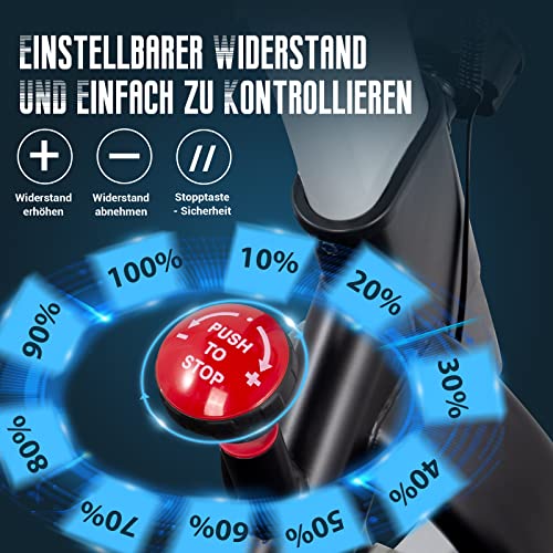 EVOLAND Heimtrainer für den Innenbereich, Profi-Heimtrainer, Fitnessfahrrad mit LCD-Display, Statische Stabilität… – Bild 3
