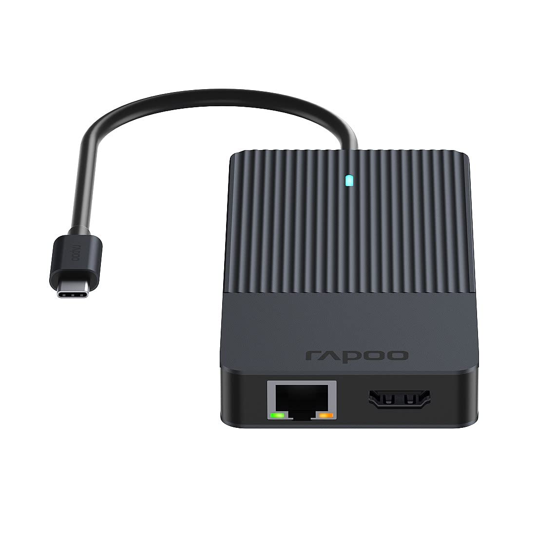 Rapoo Hub z 12 portami "UCM-2006" wtyk USB - C (złącza: HDMI, RJ45, USB-C, USB-A,jack 3,5mm, SD/SDHC/SDXC Card/microSD, 100 W, 5 Gbit/s, kabel 0,18m) szary