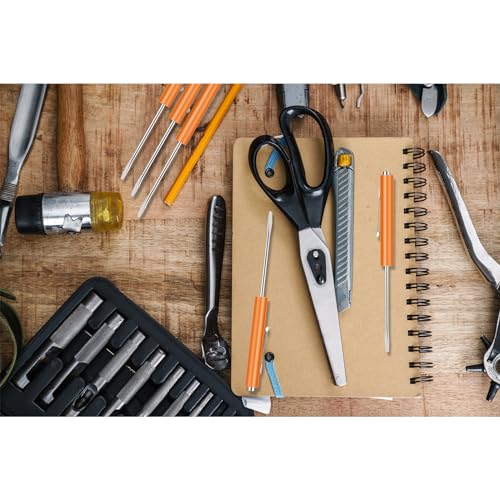 Image of 12 Pieces Pocket Screwdriver Mini Tops And pocket magnetic screwdriver with A Single Blade Head for Mechanical, Electrician (orange)