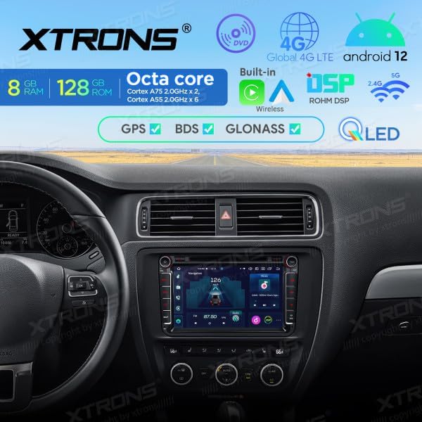 XTRONS IX82MTV Car Stereo installed in a Volkswagen dashboard