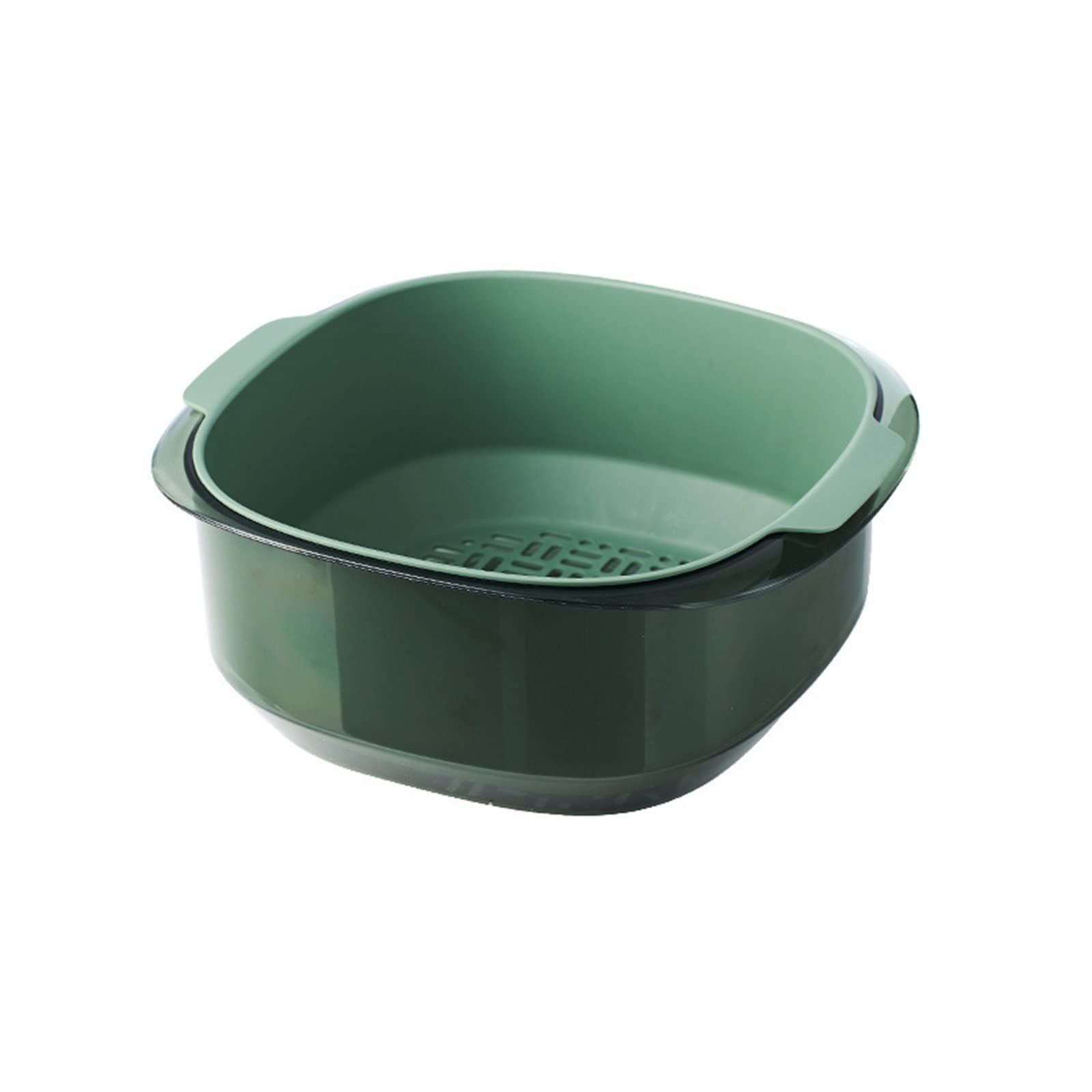 HORACO Fruit Tray Double-Layer Vegetable Washing Basket Draining Basket Kitchen Vegetable Basket Vegetable Washing Fruit Plate Washing Vegetables