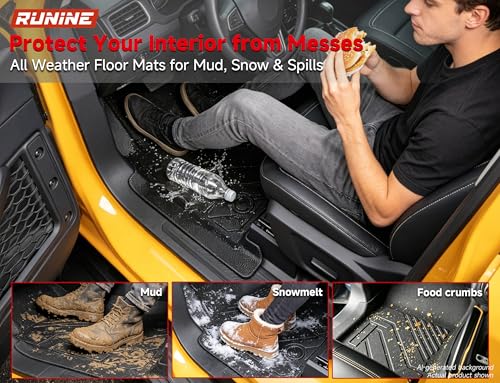 Image of Floor Mats for Ford Bronco 4-Door 2021-2024 2025 2026(Not for 2 Door&Sport), Cargo Liner Set, Heavy Mud & Off-Road Protection with 3D Waterproof High-Edge & Anti-Slip Retention System