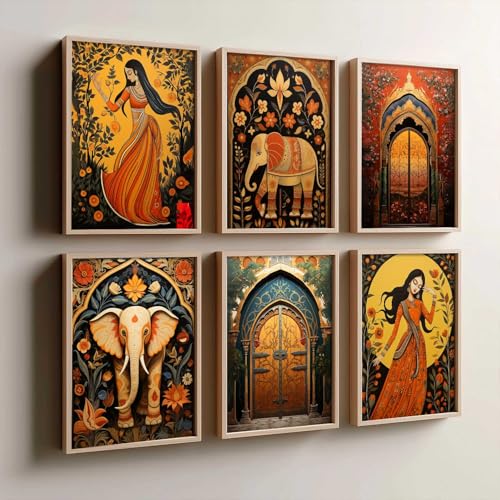 Image of kotart Madhubani wall Art Digital Painting for Bedroom living room office Wall Decoration, wall paintings for hanging home decor Size - (19X25 inch)