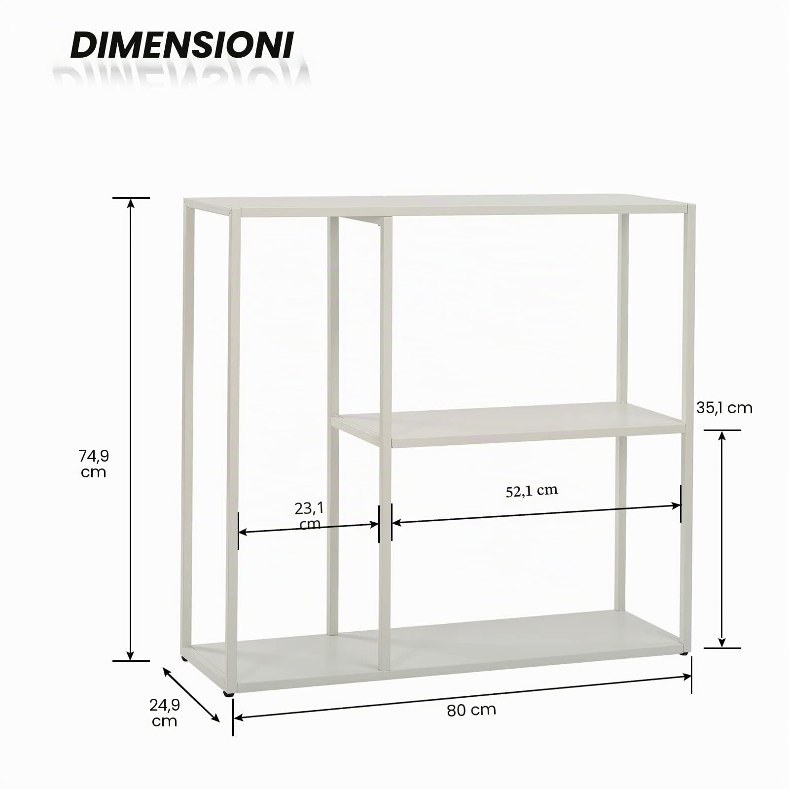 HDANI Tavolo Consolle,Mobili Ingresso Moderno,Consolle Ingresso,Telaio Robusto e Stabile,Piedini Regolabili,per Soggiorno,Corridoi,Porta d'ingresso,80×25×75cm,Bianca