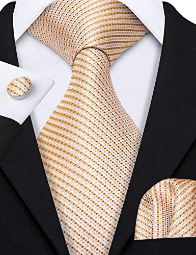 Image of Barry.Wang Men 6PCS Tie Silk Gift Necktie Clip Woven Tie Sets Party