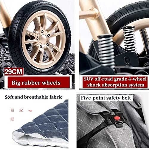 Luxe Baby Stroller Carriage 3 In 1 Umbrella Stroller met Carrier High Landscape Baby Priniekchair for pasgeboren… - Afbeelding 7