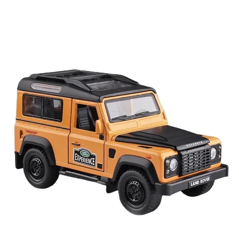 Image of Alokik Enterprise 1:32 Land Rover Defender SUV 110 Diecast Metal Pull Back Car with 6 Openable Doors with Sounds and Lights Toy Decoration car Best Gift Toys for Kids 【Orange】