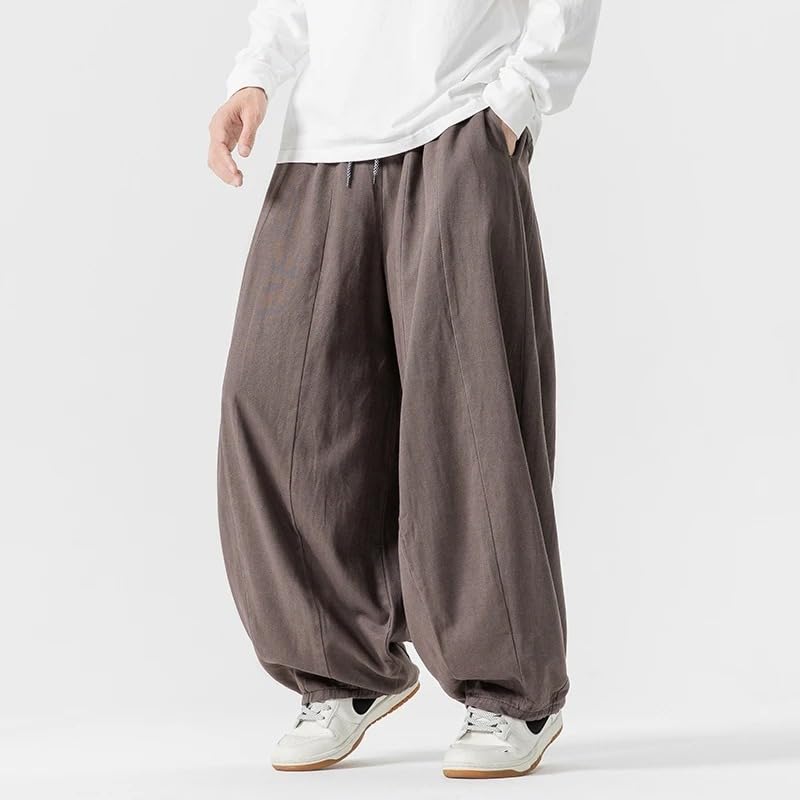 Autumn Winter Wide Leg Pants Male Japanese Loose Casual Trousers Men Solid Color Joggers Cargo Pants3