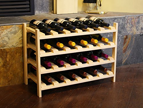 Estantería modular para vino 24 botellas de pino miniatura 4