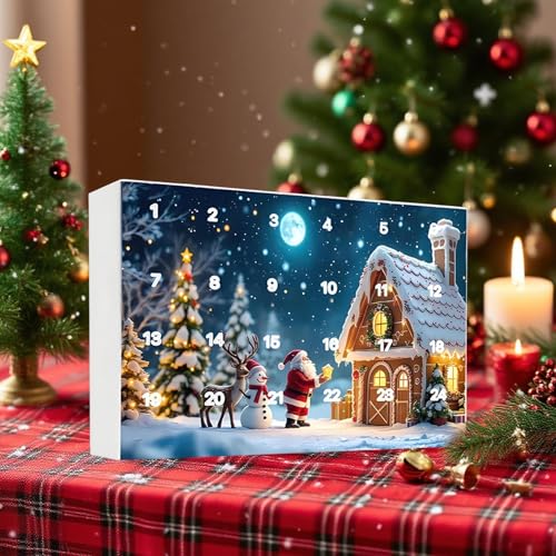 Calendrier de l'Avent Lutin de Noël, accent saisonnier idéal sur le manteau de cheminée