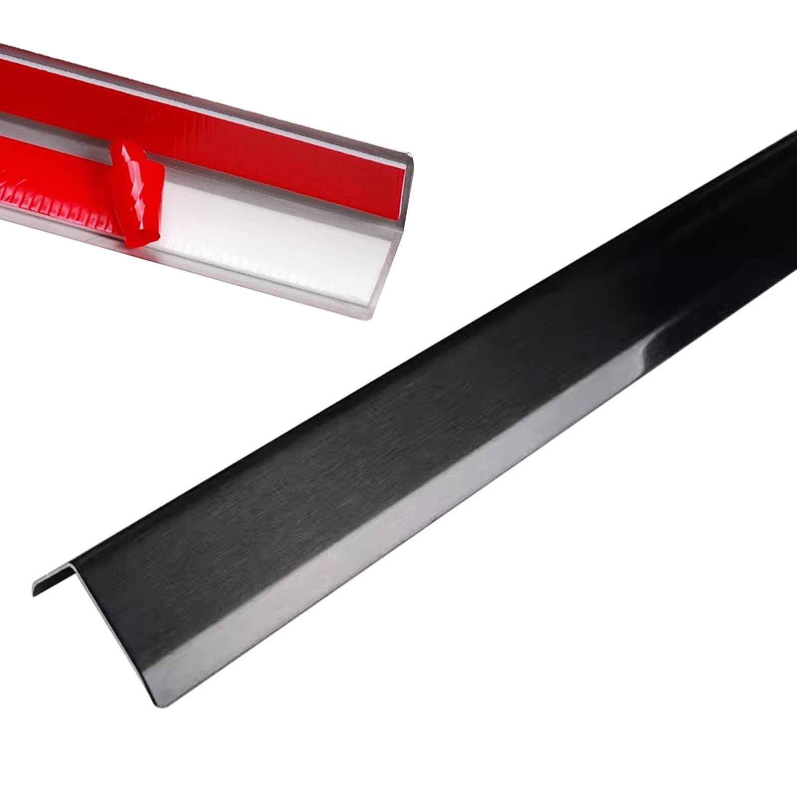Protector de esquina de pared/escudo de esquina con cinta lateral, tira protectora de bordes de acero inoxidable en forma de L, tiras de seguridad antigolpes para hoteles Resta, negro 2 de longitud