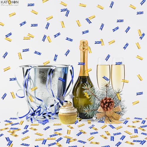 Image of Graduation Confetti 2026 | Blue and Gold Confetti - Pack of 500 | Graduation Confetti for Table, 2026 Graduation Table Decorations, Graduation Table Decorations, KatchOn