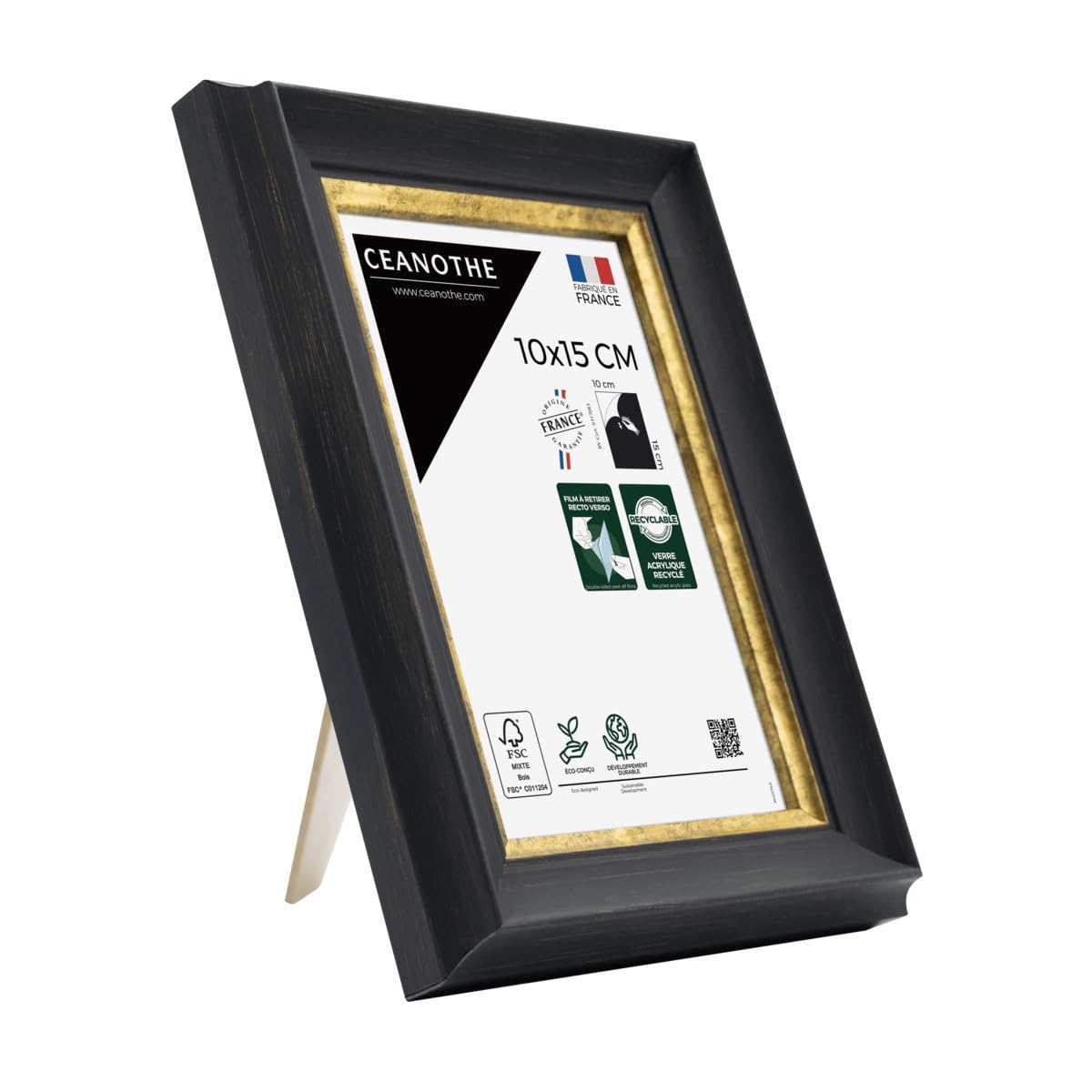 Cadre Photo Noir Ceanothe Cadre Photo 13x18 Cm En Bois Et Noir Convient Au A6 Et Carte Postale Collection Loft