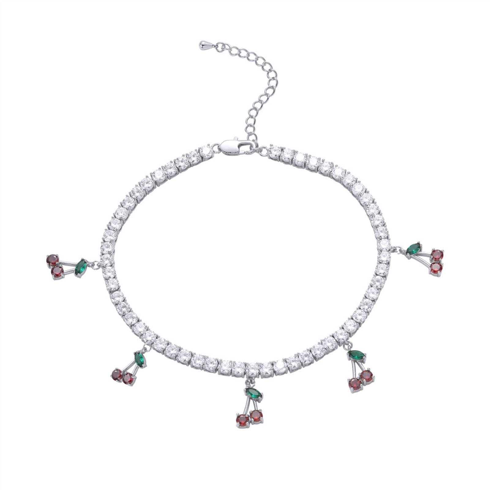 Tobilleras/Tobilleras Moda para Mujer Tobillera Temperamento Circón Tobillera Brillante Ajustable para Wea Diario (9 + 2 cm) Pulseras de Tobillo (Color : Golden White zirconi)