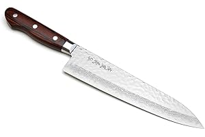 Yoshihiro VG10 16 Layer Hammered Damascus Gyuto Japanese Chefs Knife (7' (180mm))