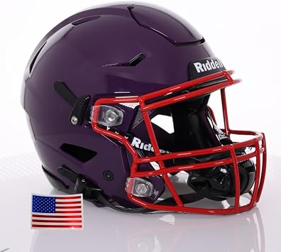 Riddell SpeedFlex Adult 2025 w/Scarlet SF-2BD Facemask + US Helmet Flag Decal - Green Gridiron
