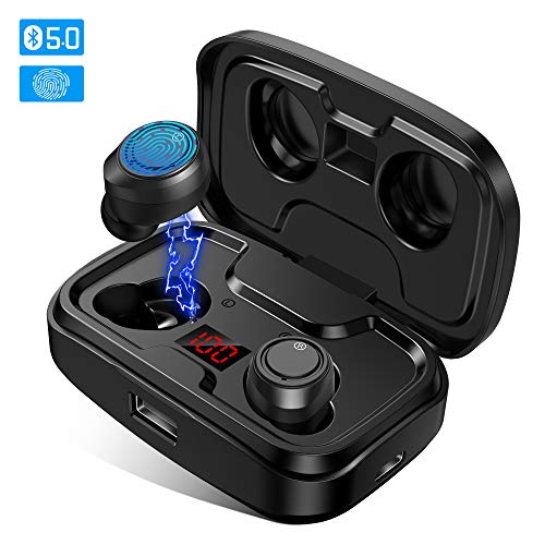 Cuffie Bluetooth 5.0, Senza Fili Auricolari Bluetooth 105 Ore Riproduzione HD HIFI Audio Stereo 3000mAh Custodia da Ricarica Cancellazione del Rumore CVC8.0 Cuffie Wireless in Ear per Android IOS