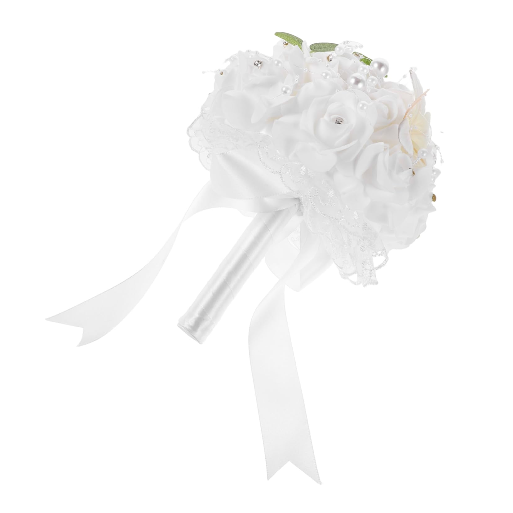 Blanc artificiel fait main pour demoiselles honneur bouquet artisanal de prestige pour mariages