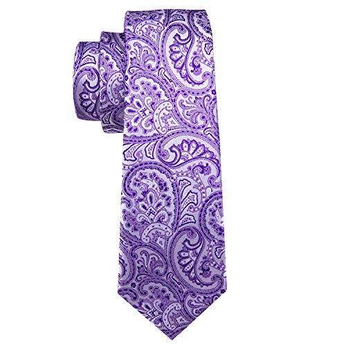 Image of Barry.Wang Paisley Tie Fashion Set Hanky Cufflinks Neckties for Men Woven Silk