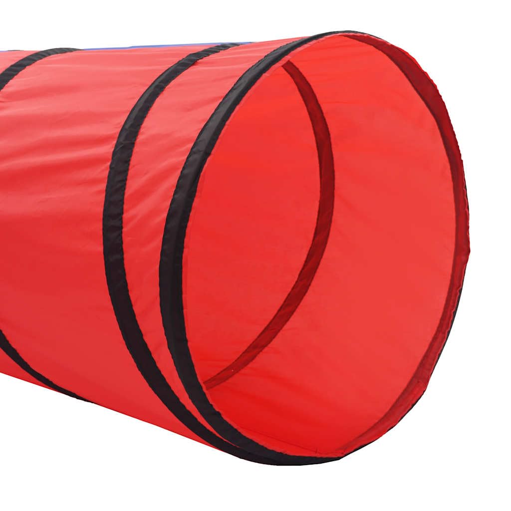 Spieltunnel mit 250 Bällen Mehrfarbig, Polyester und Stahl, 250x250x48 cm, 4 Tunnel, faltbar für Kinderzimmer und Garten, Krabbeltunnel für Kinder, Outdoor und Indoor Spielhaus