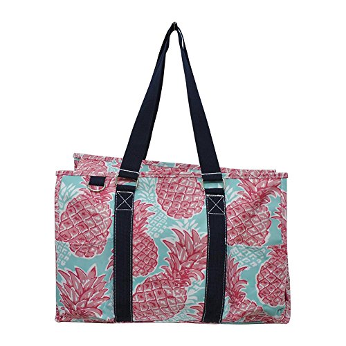 NGIL All Purpose Organizer Medium Utility Tote Bag 2018 Spring Collection (Southern Summer Pineapple Navy) - Thumbnail 2