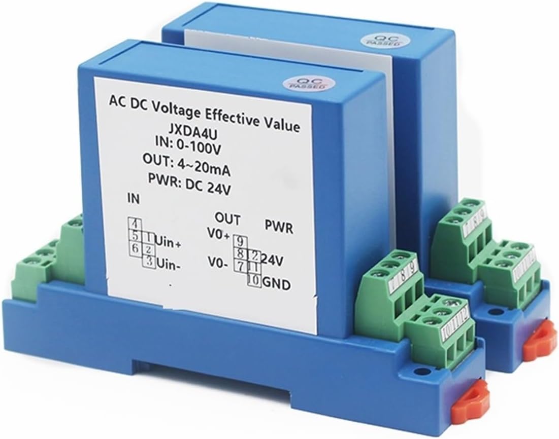 Voltage Sensor JXDA4U AC Voltage Transducer Closed Loop AC0-1500V Voltage Transmitter DC24V AC220V(AC 0-1000V Input,0-10V Output_AC220V Power Supply)